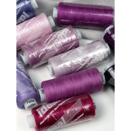 A set of household threads IDEAL 40/2, length 366 m, assorted color (lilac shades), 10 pcs in units-1