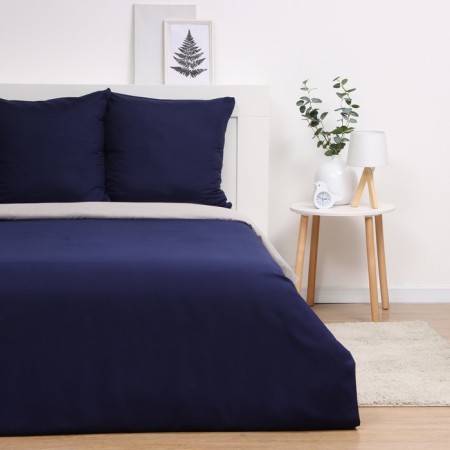 Bed linen Pavline 2SP dark blue+gray 175x215, 180x215, 70x70cm 2pcs Polisatin 70g/m, polyester 100%