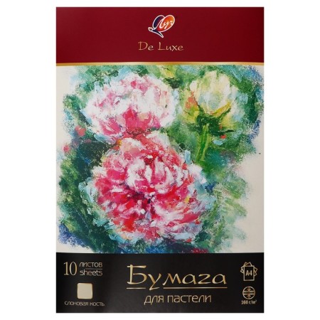 A4 pastel paper, 10 sheets De Luxe, 160 g/m2, ivory, in the folder