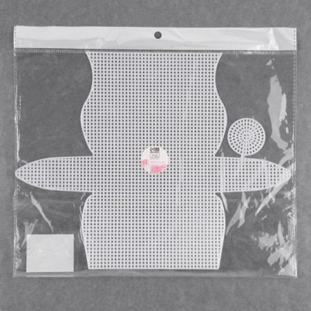 Canvas-base for embroidery bags, plastic, 23 × 29 cm, 1.5 × 1.5 mm, white color-7