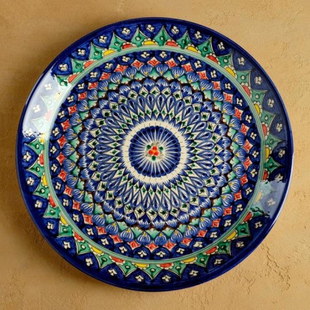Largan Rishtan ceramics "Patterns", 37 cm, Blue Mix-1