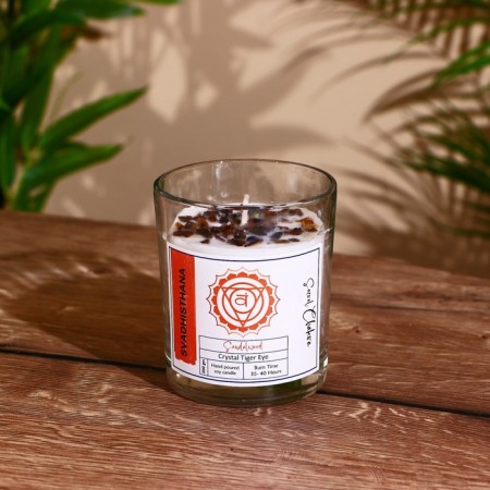 Soye candle "7 chakras" with crystals, 200 g, Svadhistan