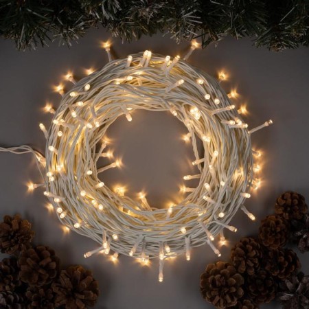 Garland “thread” 20 m, IP44, white thread, 200 LED, glow warm white, 8 modes, 220 V