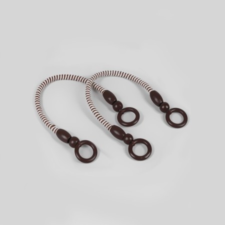 Handles for a bag, 2 pcs, waxed cord, 46 × 4.5 cm, brown color-1