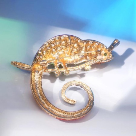 Brooch "Chameleon" Bright, color in gold-1
