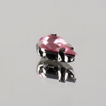 Rhinestones are sewing “drop”, rimmer, 6 × 10 mm, 50 pcs, pink color-1