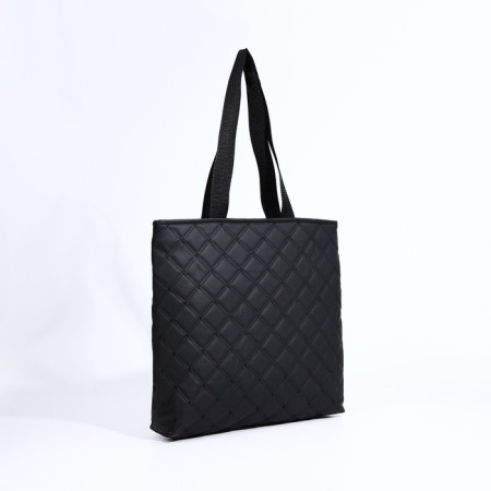 Soper bag with zipper, black color-3