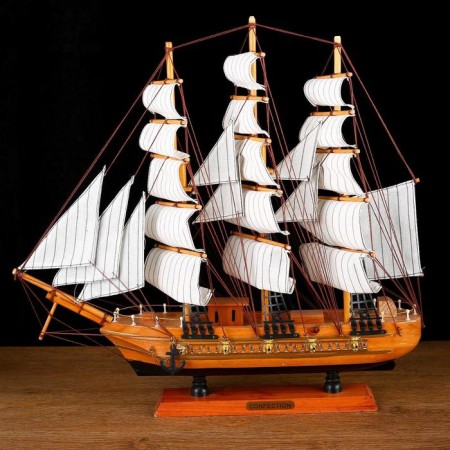Souvenir medium -sized “Astrilde” ship, light tree, beige sails, 48.5x4x8 cm