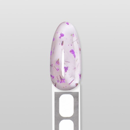 Heling gel, with dried flowers, 3 phase, 9 g, led/uv, transparent/lavender color-8