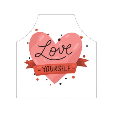 Apron kitchen with a “love of yourself” photo print, adjustable, size OS-2