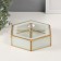 Casket glass with a metal frame "hexagon" transparent white 17.5x20x8 cm