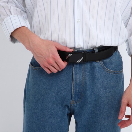 Male "giant" belt, width 3.5 cm, machine gun, black color-3