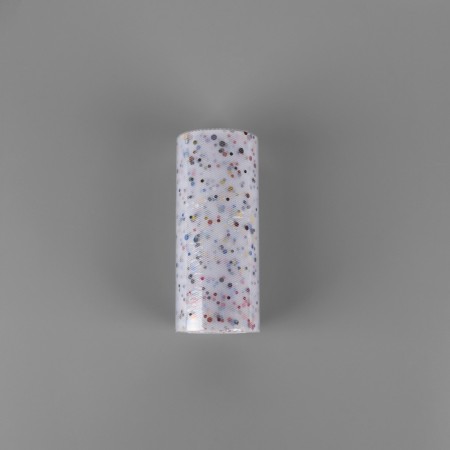 Fatin with multi -colored sparkles, 15 cm, 11 ± 1 g/sq.m, 23 ± 1 m, white color No. 1-5