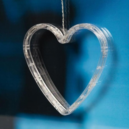 Garland “fringe” 2.4 × 0.9 m with nozzles “heart”, ip20, transparent thread, 186 LED, white glow, 8 modes, 220 V-4