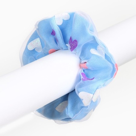 Hair elastic band "hearts", blue, 11 cm, cold heart-5