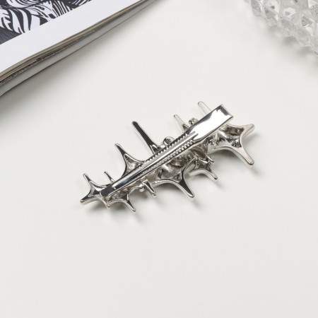 Hair clamp "Paula" 6 cm, silver-1