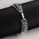 Bracelet with rhinestones "shine" chain, white color in silver, l = 18 cm