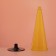 A plastic disposable “cone” plastic glass, 150-180 ml, 6 pcs in packaging, yellow color with a black leg