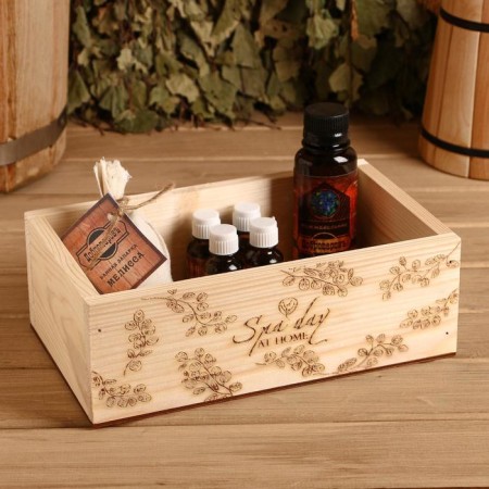 Wooden box "Spa Day at Home", 24.5 × 14 × 8 cm, mix-4