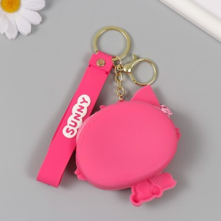 A keychain wallet with a carbine, strap silicone "kitten with a flower" 3x8.5x8.3 cm-2