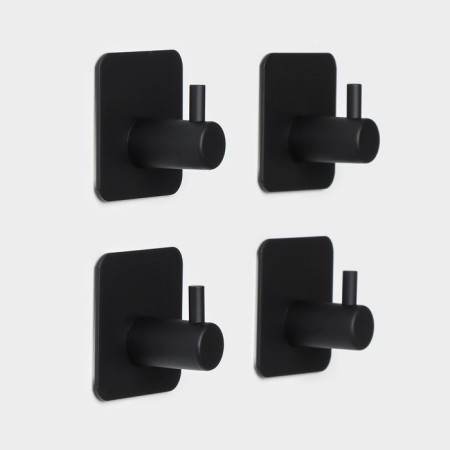 Self -adhesive hooks for the bathroom stalls Stölz, 4 pcs, black color