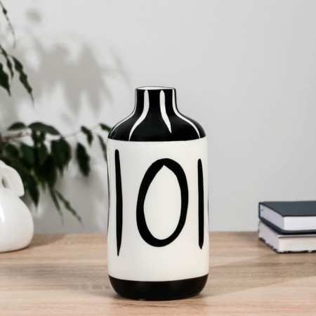 VAZ Coramics Table "Picasso" (manual painting) Rebus, h = 22 cm, d = 4cm black and white