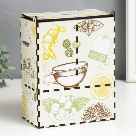 The tea house is double with a box "grass" 20x8.7x15.2 cm-4