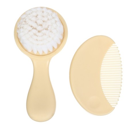 Leopard hair care set (brush+ comb), beige color-4