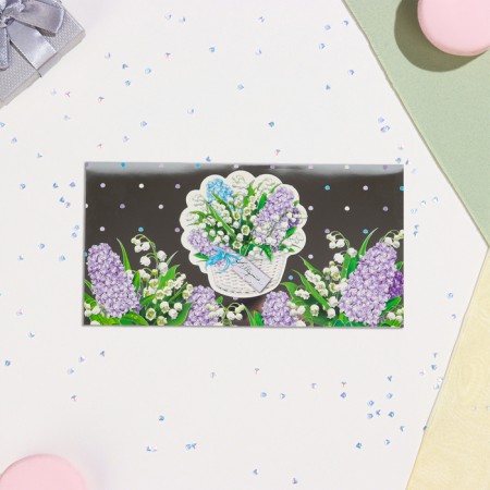 Money envelope "From March 8!" embossing, color basket, 16.5x8.5 cm-1