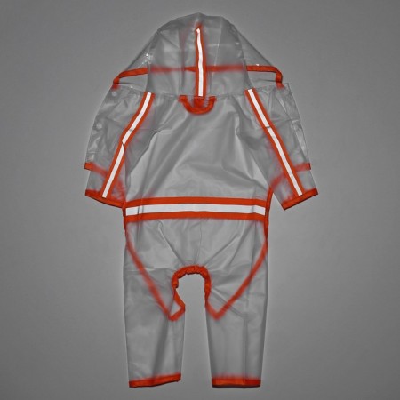 Complete raincoat for dogs, rr m (ds 30, og 42 cm, weight 5-8 kg), transparent-orange-5