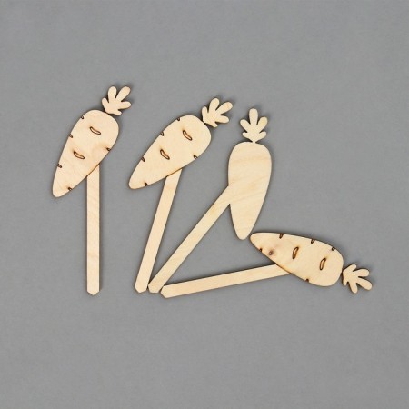 Garden signs for marking, 12 cm, set 8 pcs., Wood, "Carrots", Greengo-9