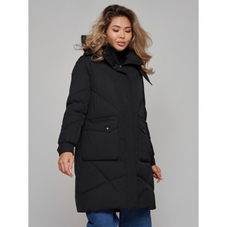 Coat insulated winter female, size 42, black color-9