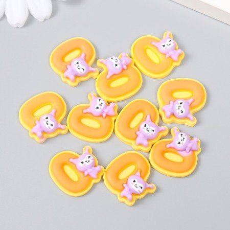Decor for creativity "number 0 with an animal" set 10 pcs 2x2 cm-2