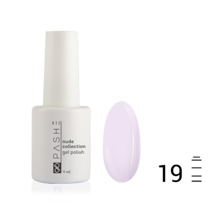 Pashe Nude Collection gel polish, No. 19 lilac pink, 9 ml