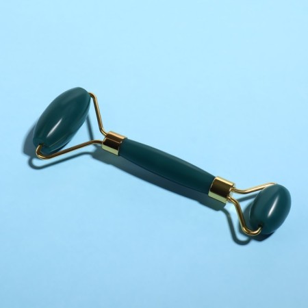 Massage for the face and décolleté, 14.5 × 5 cm, PVC clock, emerald color-4