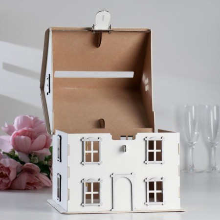 Family Bank "House No. 2", 24.5x24x28 cm, white-serebro-2