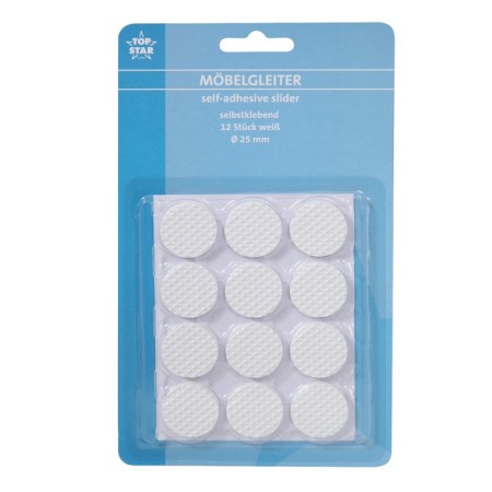 Furniture stickers protective Axentia, self -adhesive, round, white color, d = 2.5 cm, 12 pcs
