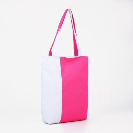Textile bag on lightning, white/pink color