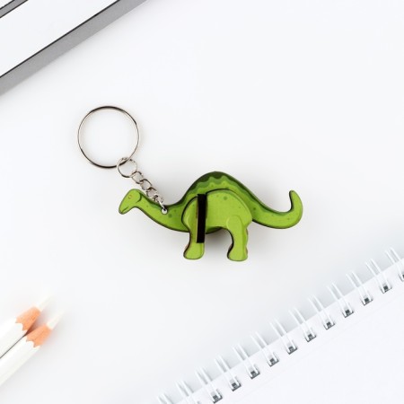 Key keychain wooden designer "Dinosaur", 6.9 x 4 cm-3