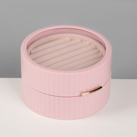 Standing for the rings "Portable box", circle, 7 stripes, 9 × 9 × 5.5 cm, pink color-2