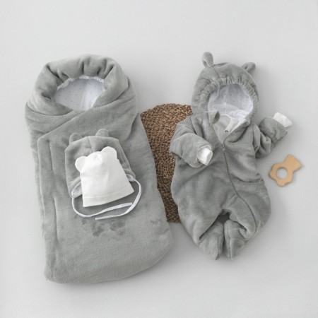 Set for discharge Winter Kinderlitto "Domovyen", 5 items, height 56-62 cm, color gray color