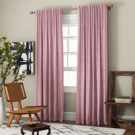 Set of curtains "Ibiza", size 200 x 270 cm - 2 pcs, picking - 2 pcs cm, pink color