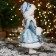 Snow Maiden "In a fur coat with stones and a drum" 30 cm, blue