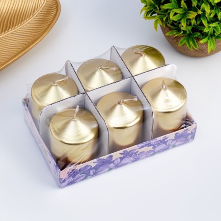 Candle "Column", gold, 5.5 × 8cm-2