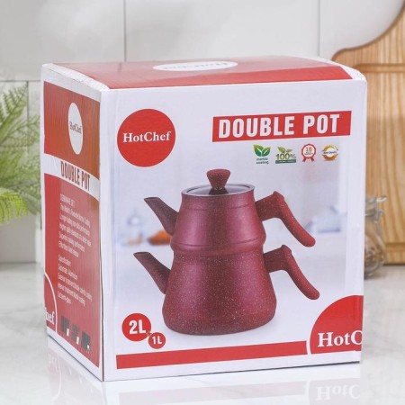 Double "Turkish", 1 liter, 2 l, anti -stick coating, mix color-4