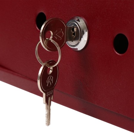 Mail box with a lock, vertical, "house", cherry-10