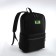 Young backpack from textiles with a zipper, waterproof, 2 pockets, black/green color