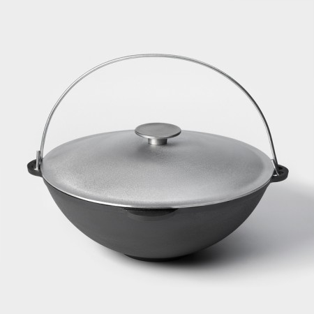Kazan Cast iron wild kitchen "Tourism", 8 l, d = 36 cm, aluminum cover-1