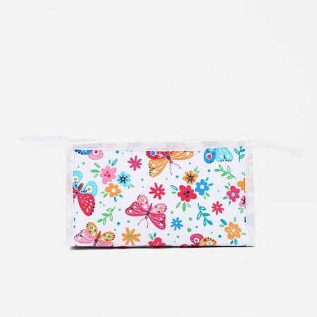 Cosmetic bag with lightning, white color-1