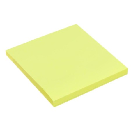 Block with a sticky edge of 76 mm x 76 mm, 80 sheets, fluorescent, yellow